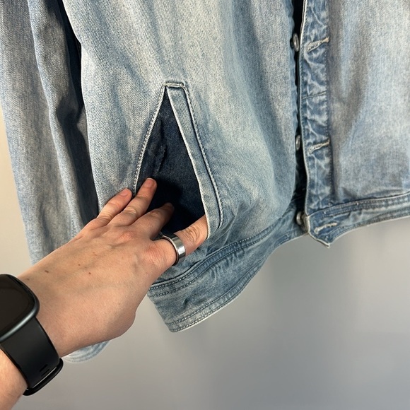 CR7 Blue Shadow Patch Trucker Jacket Size XL - Picture 9 of 16